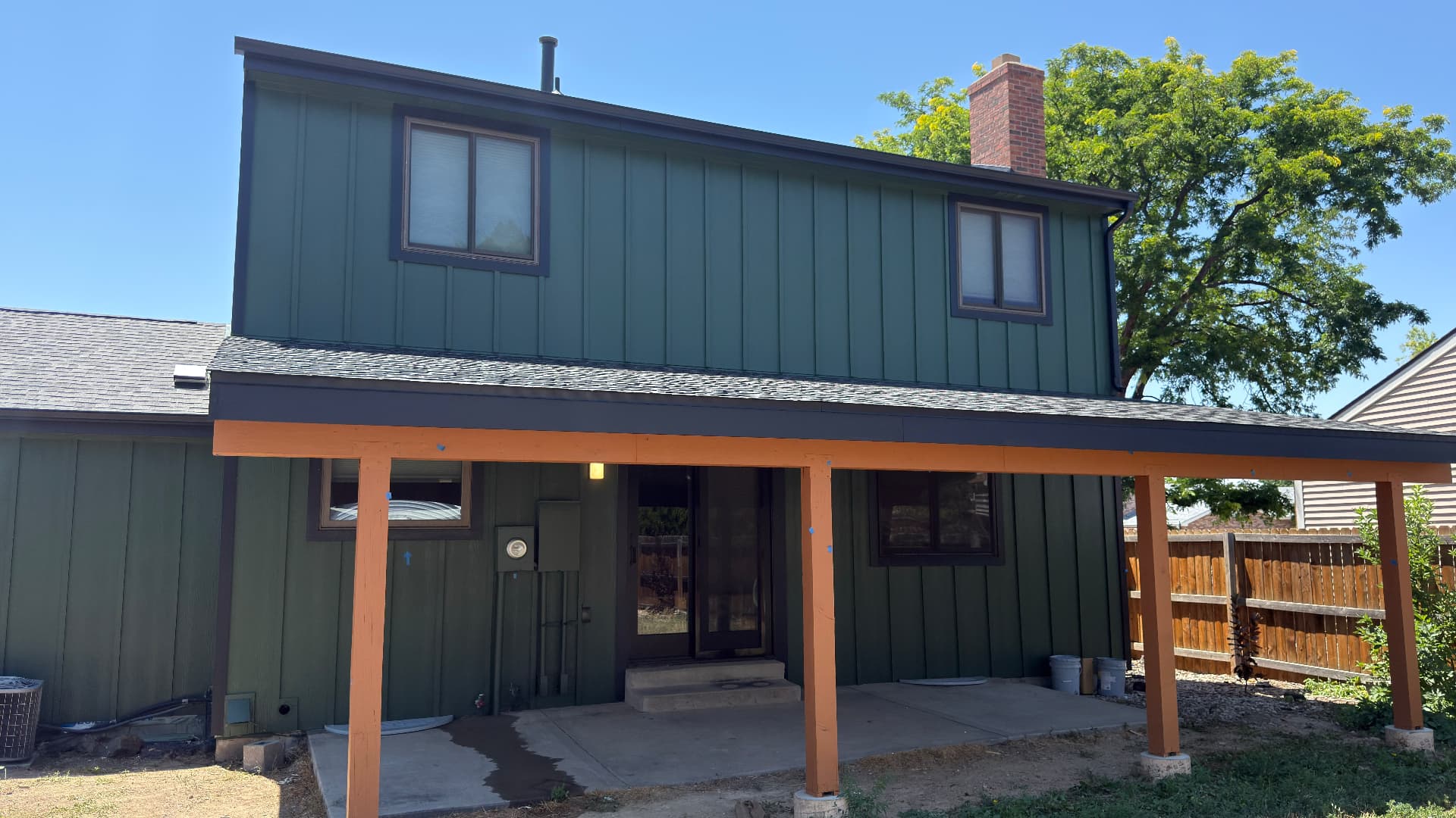 Green Siding & Porch Beams