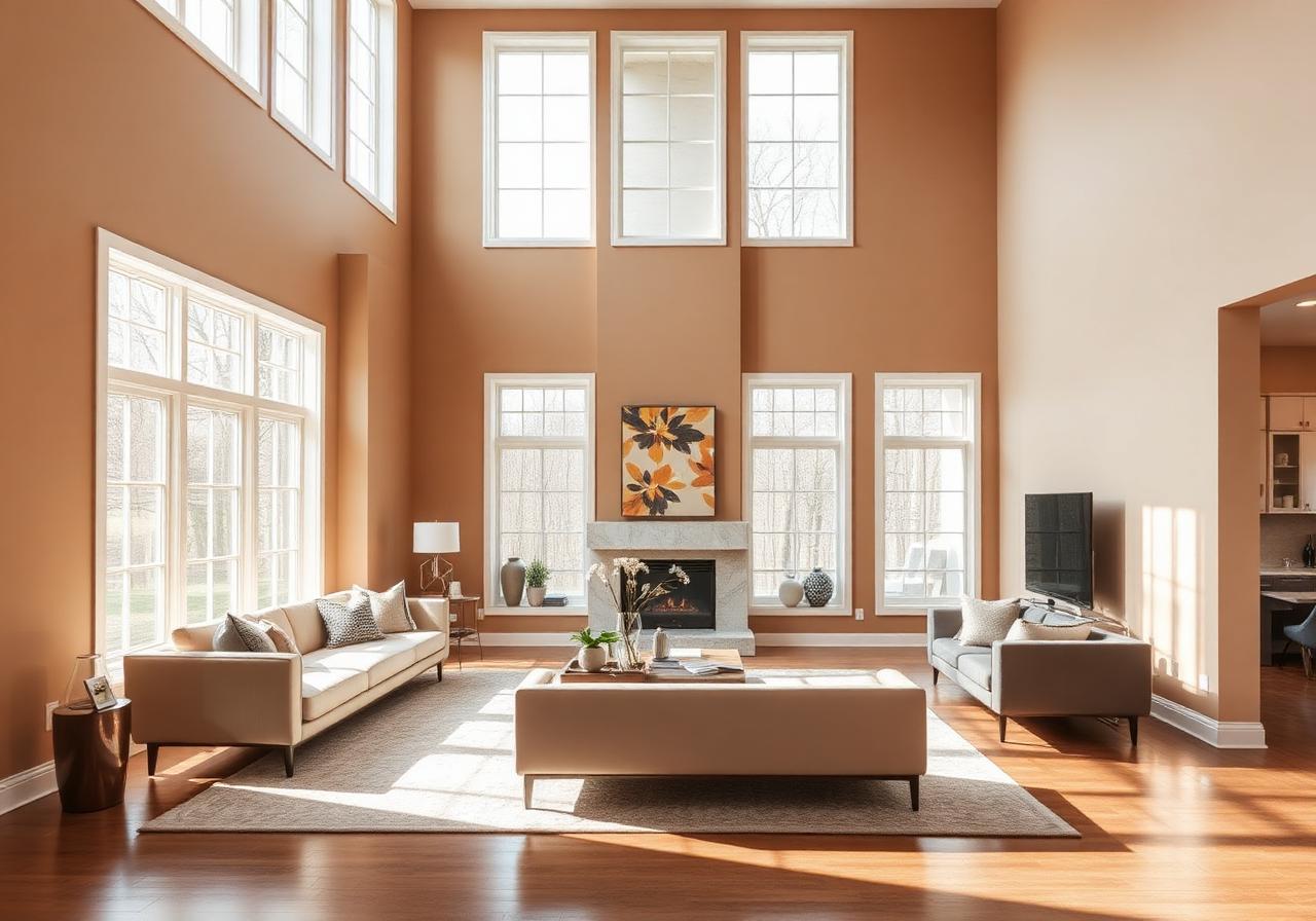 Freshly painted modern home interior